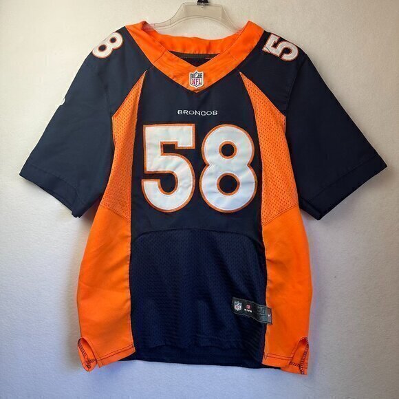 Men's‎ Nike NFL On Field Denver Broncos Von Miller#55 Blue Orange Jersey Sz M - Picture 1 of 4